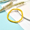 Faceted Glass Rondelle Beads Stretch Bracelet for Kid BJEW-JB06807-04-2
