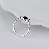 Alloy with Natural Lapis Lazuli Finger Rings FS-WGF3EDB-03-4
