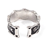 Word Good Lucky Alloy Enamel Open Cuff Ring RJEW-L119-01P-3