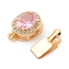 Brass Micro Pave Cubic Zirconia Box Clasps KK-C080-12G-02-2