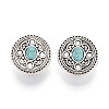 Zinc Metal Alloy & Natural Turquoise Buttons LS-BUTT-WH0057-001A-AS-1