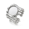 304 Stainless Steel Cuff Ring Components SA-CBA37BC-18C-P-1