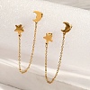 304 Stainless Steel Dangle Stud Earrings EJEW-F398-04G-1
