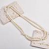 Baking Paint Pearlized Glass Pearl Round Beaded Long Necklaces NJEW-SW00066-03-3