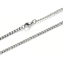 Non-Tarnish Men's 304 Stainless Steel Cuban Link Chain Necklace NJEW-S420-002P