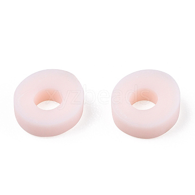 Flat Round Handmade Polymer Clay Bead Spacers CLAY-R067-4.0mm-27-1