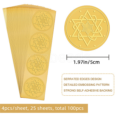 Self Adhesive Gold Foil Embossed Stickers DIY-WH0211-290-1