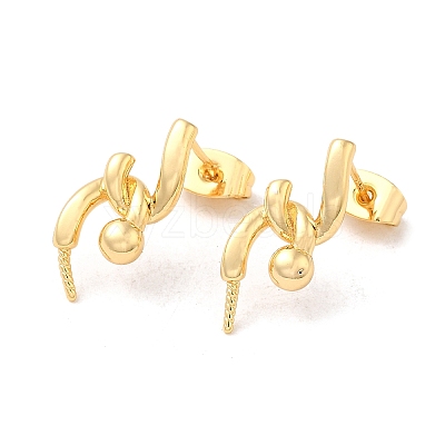 Brass Stud Earring Findings KK-M270-34G-1