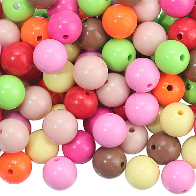 120Pcs 8 Colors Opaque Acrylic Beads MACR-PA0001-10-1