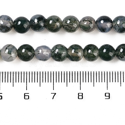 Natural Moss Agate Bead Strands G-J358-01-6mm-1