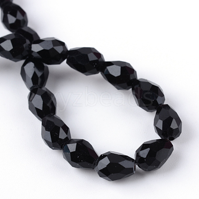Transparent Glass Bead Strands X-GLAA-R024-6x8mm-12-1
