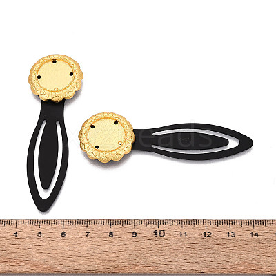 Alloy & Iron Bookmark Cabochon Settings PALLOY-N184-03G-1