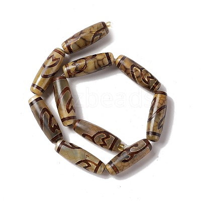 Tibetan Style dZi Beads Strands G-A024-01C-1