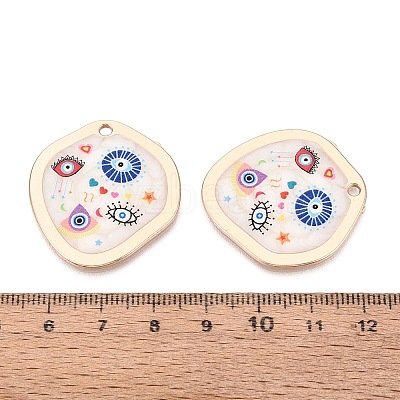 Printed Alloy Enamel Pendants ENAM-N071-11G-01-1