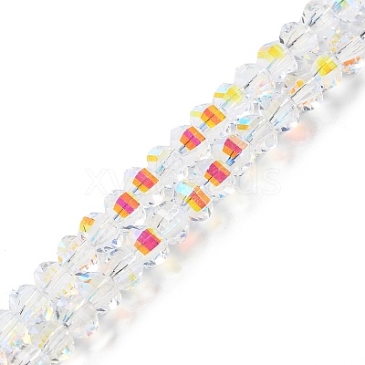 Transparent Electroplate Glass Beads Strands GLAA-Q099-H01-09-1