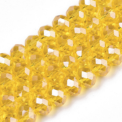 Electroplate Glass Beads Strands EGLA-A034-T6mm-A04-1