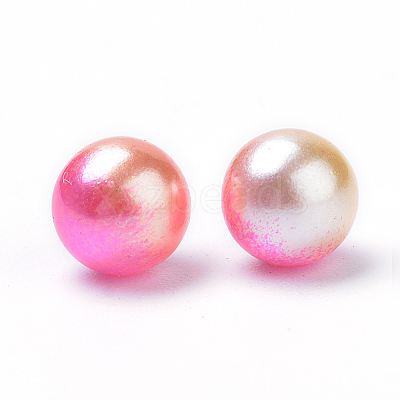 Rainbow Acrylic Imitation Pearl Beads OACR-R065-8mm-A04-1