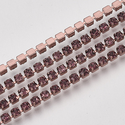Electrophoresis Iron Rhinestone Strass Chains CHC-Q009-SS12-B08-1