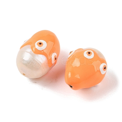 Natural Cultured Freshwater Pearl Enamel Beads PEAR-G014-05C-1