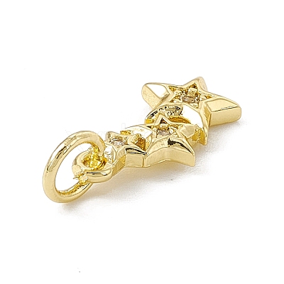 Brass Micro Pave Cubic Zirconia Charms ZIRC-F132-18G-1