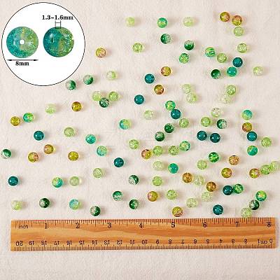 300Pcs 6 Colors Spray Painted Crackle Glass Beads CCG-SZ0001-11D-1