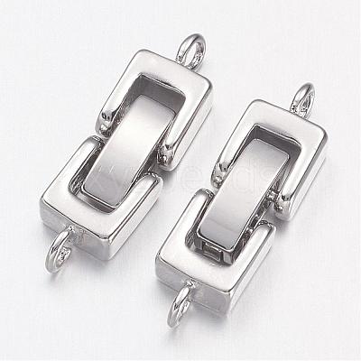 Brass Fold Over Clasps KK-I591-06P-NR-1