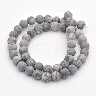 Natural Map Stone/Polychrome Jasper/Picasso Stone/Picasso Jasper Beads Strands X-G-D657-6mm-1