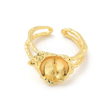 Brass Cup Peg Open Cuff Ring Settings LS-KK-G518-10G-03-1