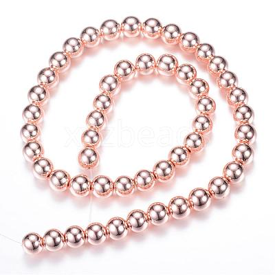 Electroplate Non-magnetic Synthetic Hematite Bead Strands G-Q466-6mm-03-1