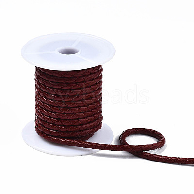 Braided Cowhide Leather Cord NWIR-N005-01A-5mm-1