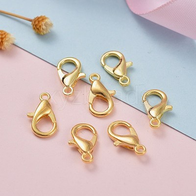 Zinc Alloy Jewelry Findings Golden Lobster Claw Clasps X-E105-G-1