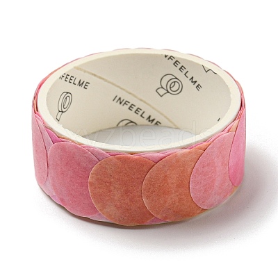 Round Adhesive Decorative Paper Tapes DIY-M052-01G-1