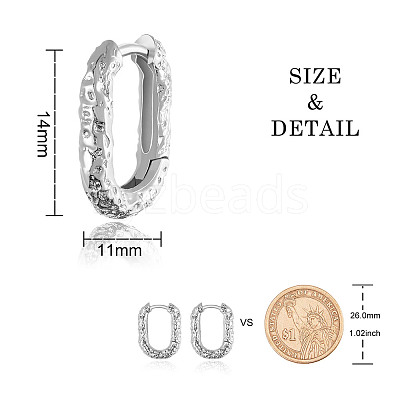Rhodium Plated 925 Sterling Silver Huggie Hoop Earrings JE908A-1