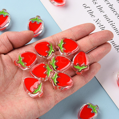 Transparent Enamel Acrylic Beads X-TACR-S155-003F-1