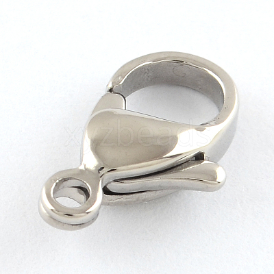 Tarnish Resistant Polished 316 Surgical Stainless Steel Lobster Claw Clasps X-STAS-R072-14A-1