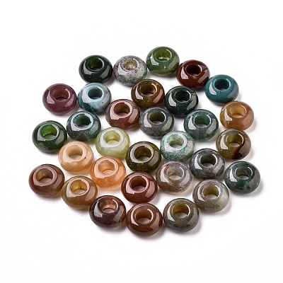 Natural Indian Agate European Beads G-G740-12x6mm-11-1
