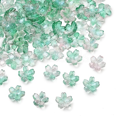 60G Baking Paint Transparent Glass Bead Caps DGLA-YW0001-63H-1