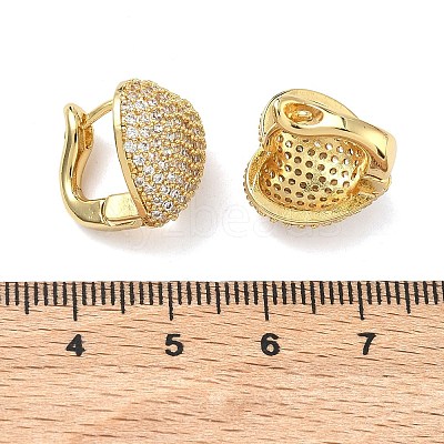 Brass Micro Pave Clear Cubic Zirconia Hoop Earrings EJEW-C182-03G-1
