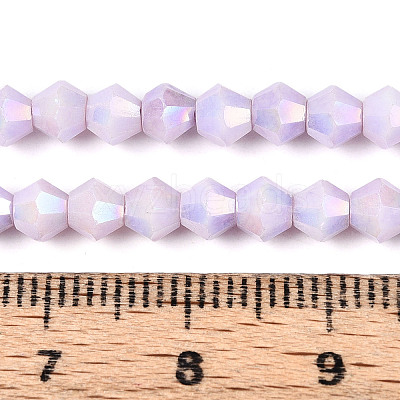 Anti-Tarnish Electroplate Bicone Glass Beads Strands EGLA-T021-4mm-16-01-1