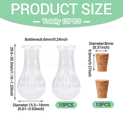 10Pcs Clear Glass Wishing Bottles AJEW-TA0002-85D-1