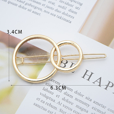 Alloy Geometric Hair Barrettes OHAR-PW0001-216-16-1