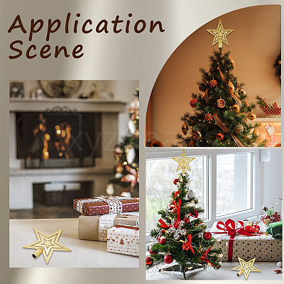 Star Plastic Christmas Tree Topper Ornaments AJEW-WH20004-17D-1