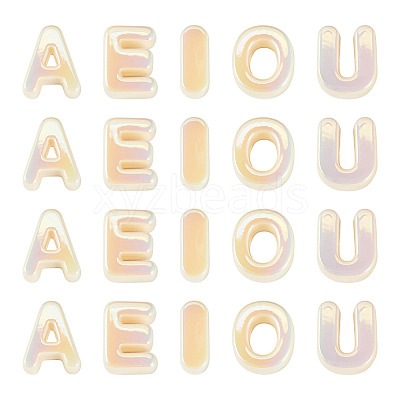 50Pcs 5 Styles UV Plating Opaque Acrylic Beads PACR-TA0001-31A-1
