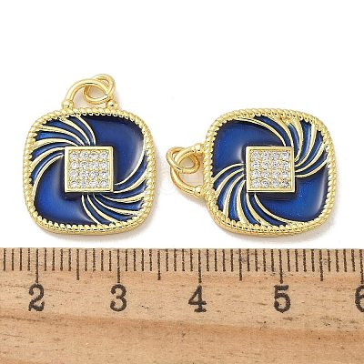 Brass Micro Pave Cubic Zirconia Pendants KK-B124-04G-03-1