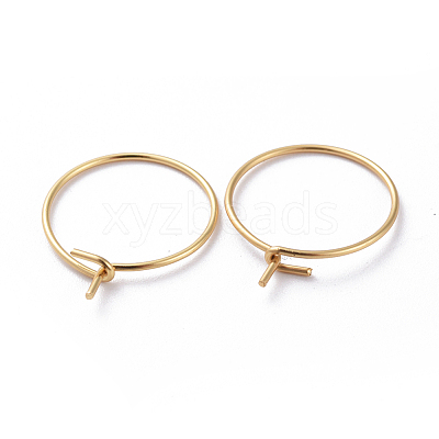 316 Surgical Stainless Steel Hoop Earrings Findings STAS-K146-039-25mm-G-1