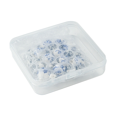 30Pcs 3 Styles Floral Printed Porcelain Beads PORC-FS0001-05-1