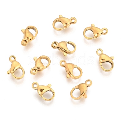 304 Stainless Steel Lobster Claw Clasps STAS-T040-PJ212-10-1
