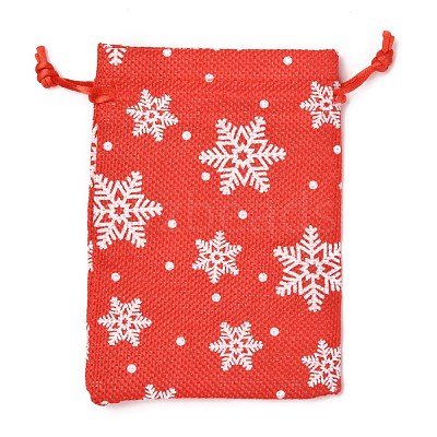 Christmas Themed Burlap Packing Pouches ABAG-L007-01A-03-1