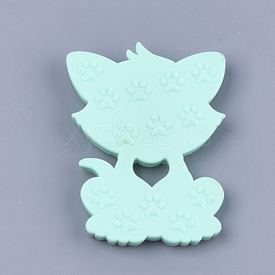 Food Grade Eco-Friendly Silicone Kitten Cabochons SIL-T052-08C-1