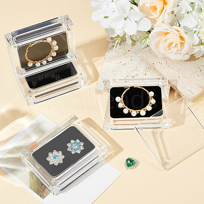 Acrylic Loose Diamond Packaging Boxes with Magnetic CON-WH0105-14A-1